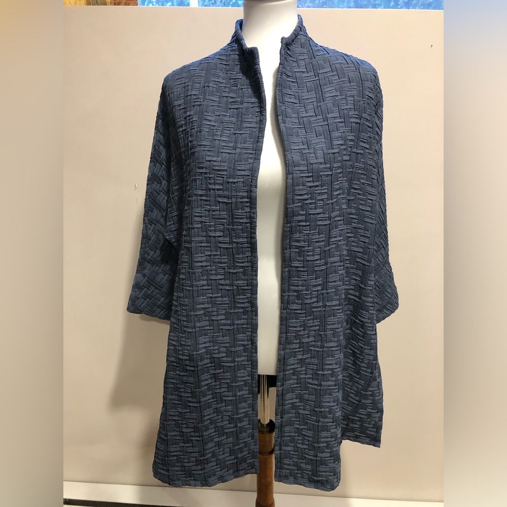 Marla Wynne woven  textured Open Cardigan kimono duster blazer